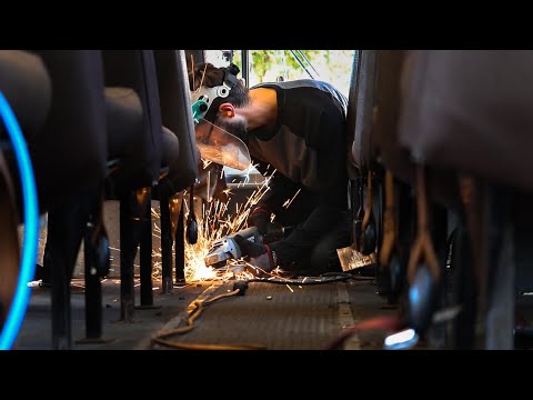 How to Remove Passenger Seats in a School Bus // Skoolie Conversion