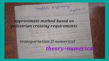 approximate method , traffic control numerical |  transportation II | chapter 1, signal design