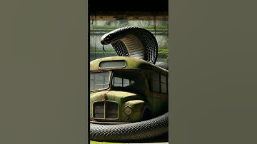 cobra snake wrapped around old bus #shorts #short  #shortvideo #jungle