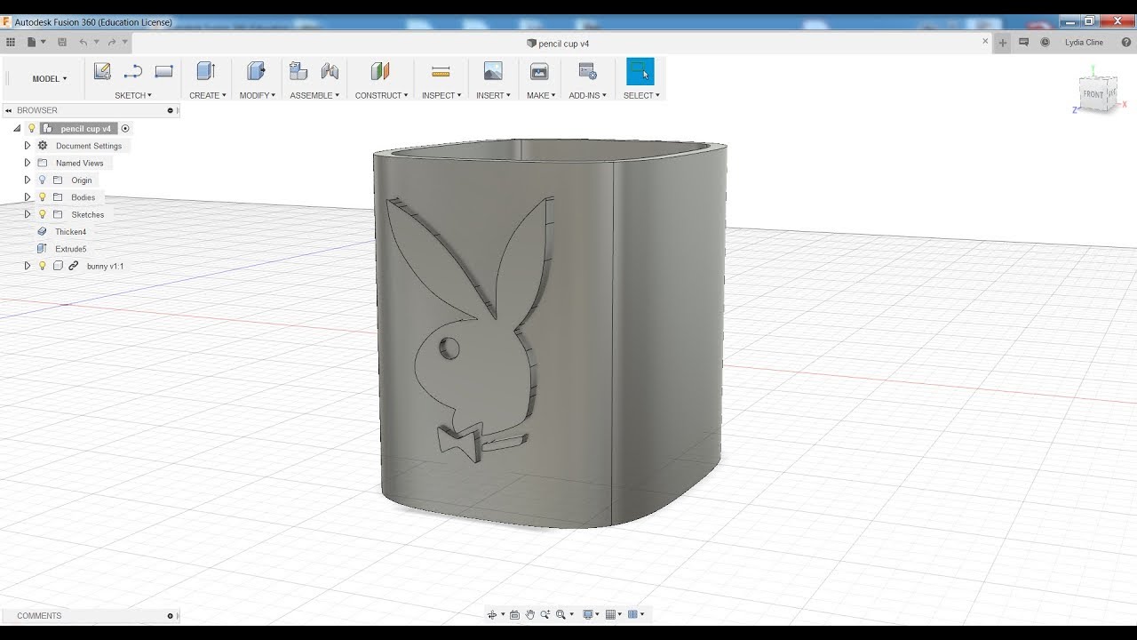 Fusion 360 Sculpt and 3D Print a Logo Pencil Holder YouTube