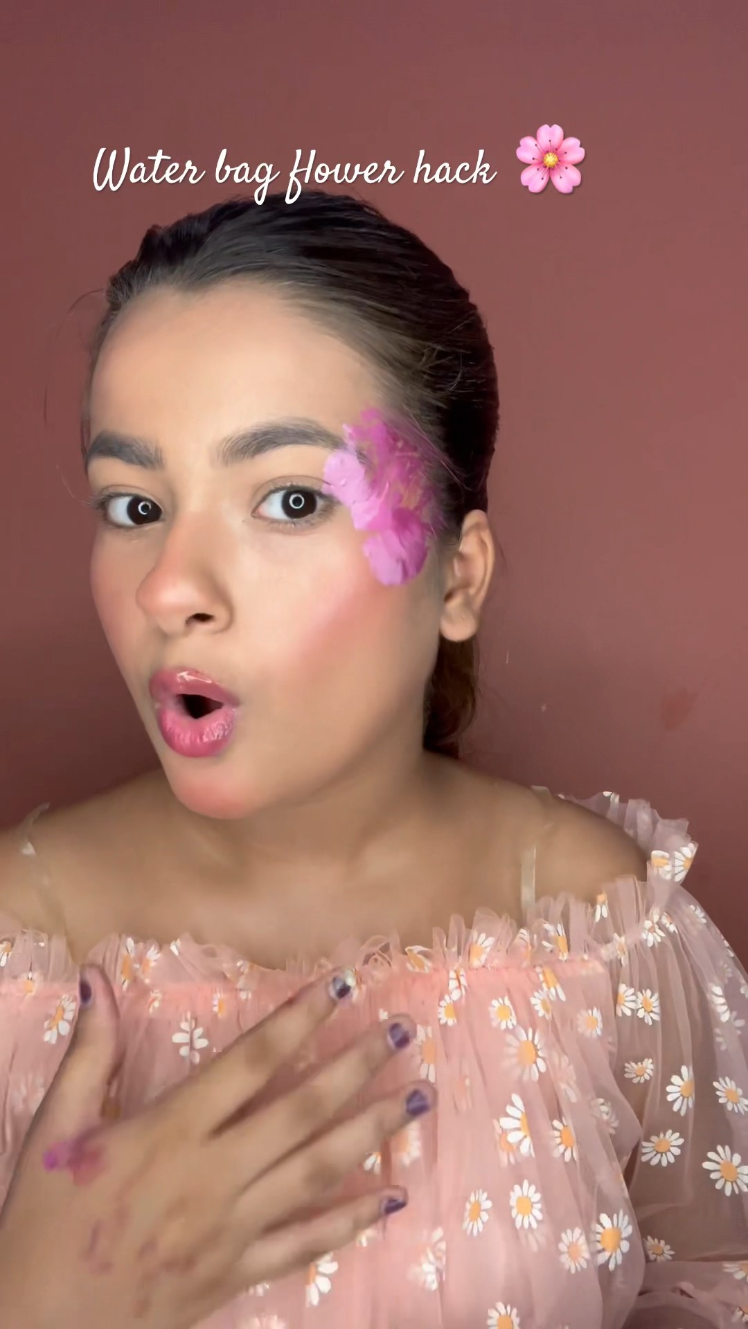 The Viral Water Bag Flower Makeup Look youtubeshorts The Viral Water Bag Flower Makeup Look youtubeshorts