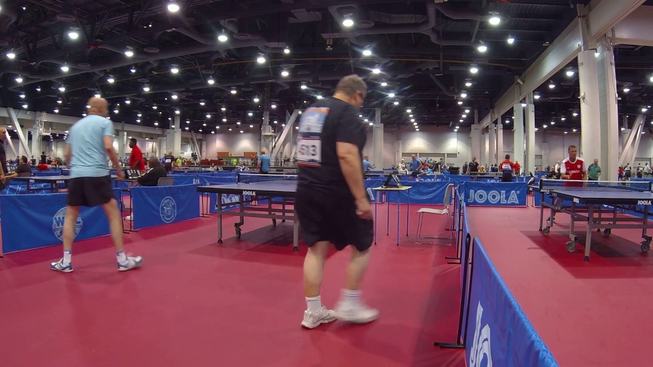 Jacques Dantec, France warms up at WVC 2018, Table Tennis, Las Vegas