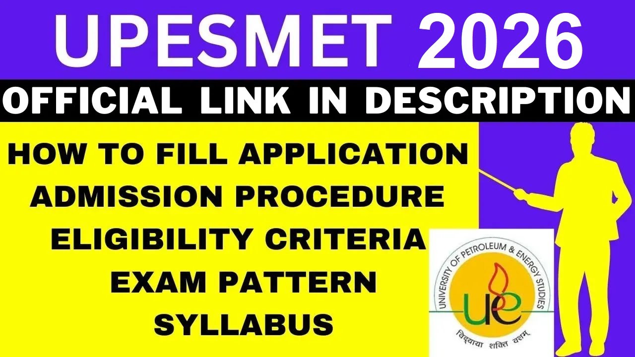 UPESMET 2023 Notification (Out), Application, Dates, Eligibility, Syllabus,  Pattern, Admit Card - YouTube