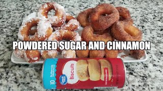 East Canned Biscuit Donuts Under 1 Dollar | Powdered Sugar and Cinnamon by Recipe 4 Me 51 views 11 days ago 4 minutes, 22 seconds