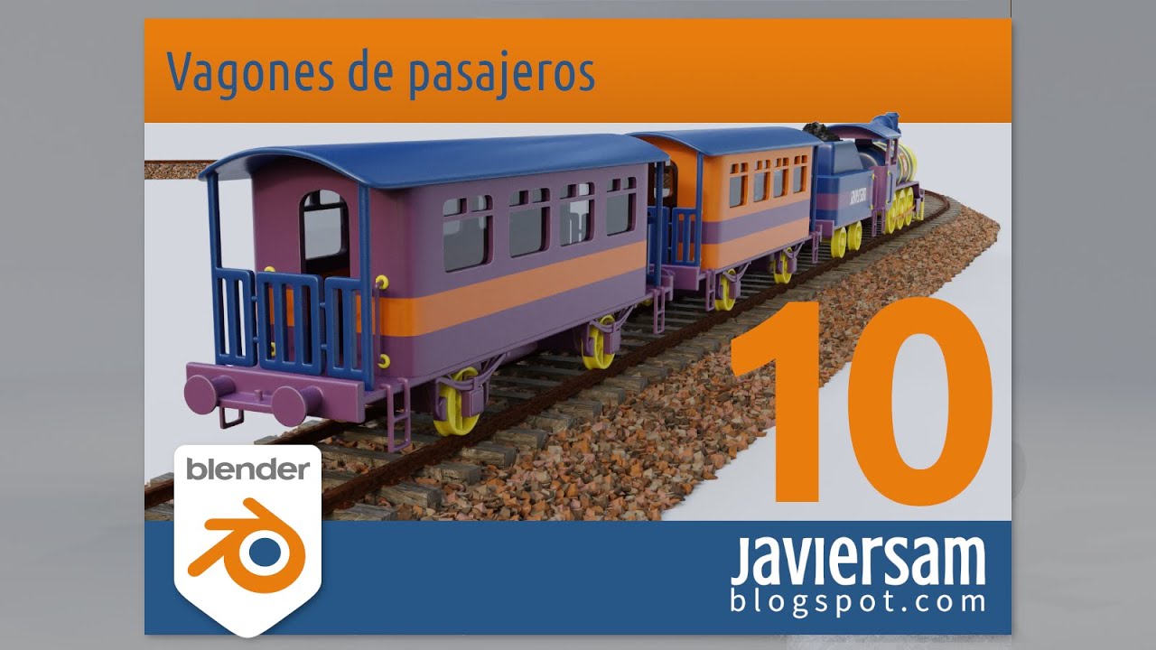 Vagón de pasajeros (con Blender) / Passenger carriage (with Blender ...