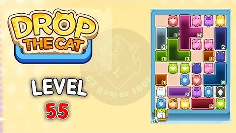 Drop the Cat Level 55 solution gameplay walkthrough