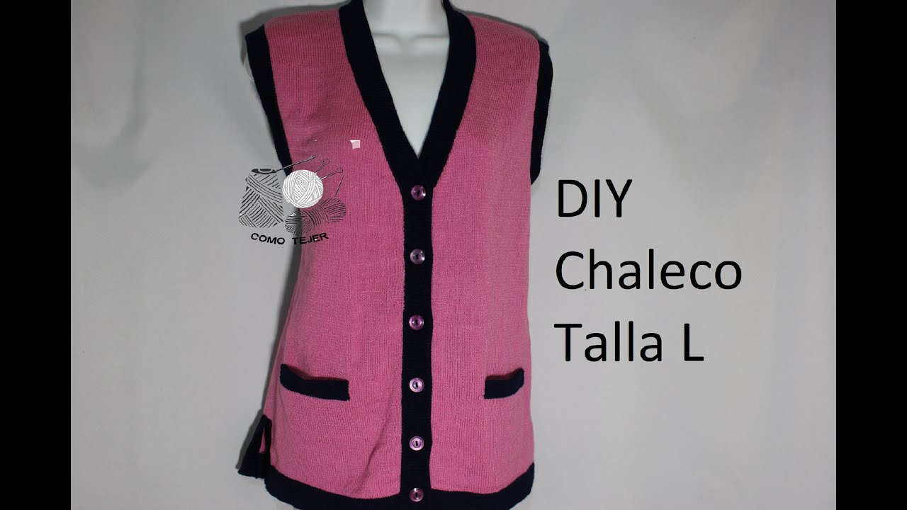 Como tejer con máquina punto jersey chaleco talla L