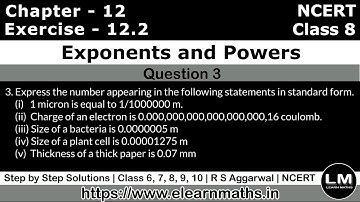 Exponents and Powers | Class 8 Exercise 12.2 Question 3 | NCERT | Learn Maths