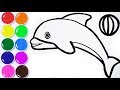 Como Dibujar y Colorear Un Delfin de Arco Iris - Dibujos Para Niños - Learn Colors / FunKeep