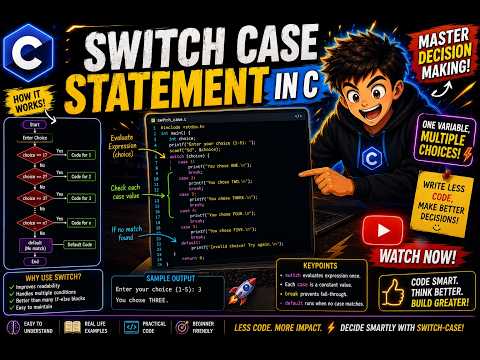 Switch Case Statement in C Programming Explained | C Tutorial #9