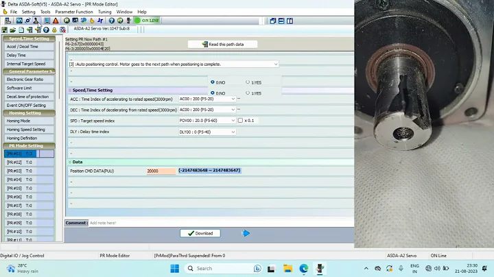 DELTA SERVO PR MODE SETUP|| PR MODE RUN|| DELTA SERVO ASD-A2 DRIVE