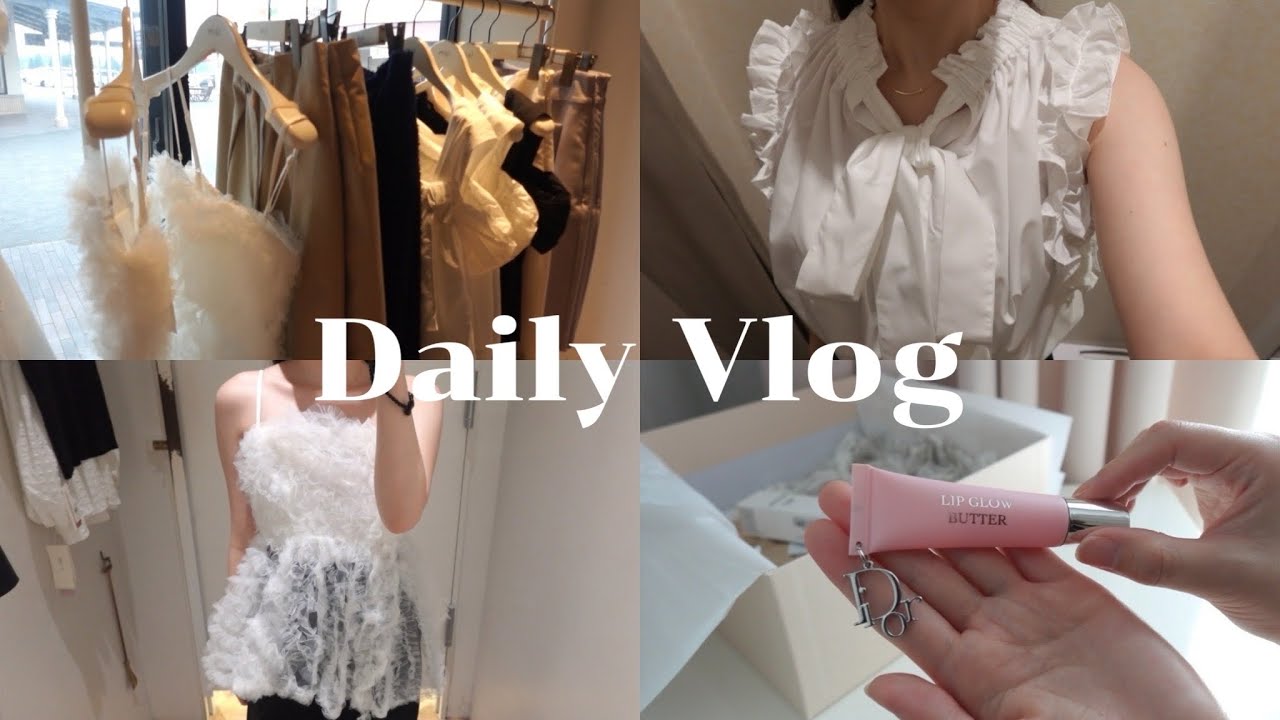 Vlog) 社会人の日常と夏服探し🐻‍❄️🌿|購入品(SNIDEL,MilaOwen,UNIQLO,アウトレットetc…)|コスメ開封(Dior新作🤍)