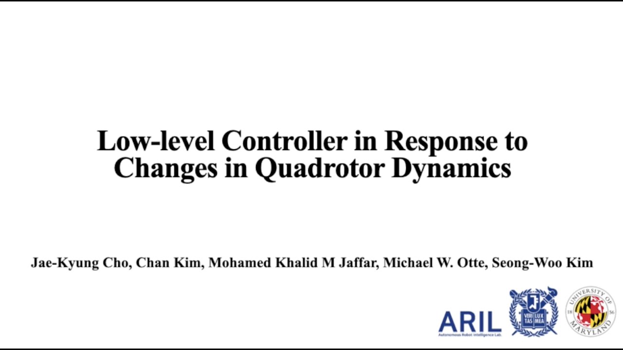 Low-level controller in response to changes in quadrotor dynamics - YouTube