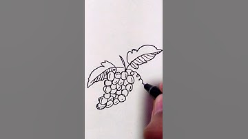 easy way to draw grapes🍇 #shorts #grape #forkids #fruits #markerdrawing #onelinedrawing #viral