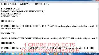 Online Smart Agriculture System Using Java-1Crore Projects
