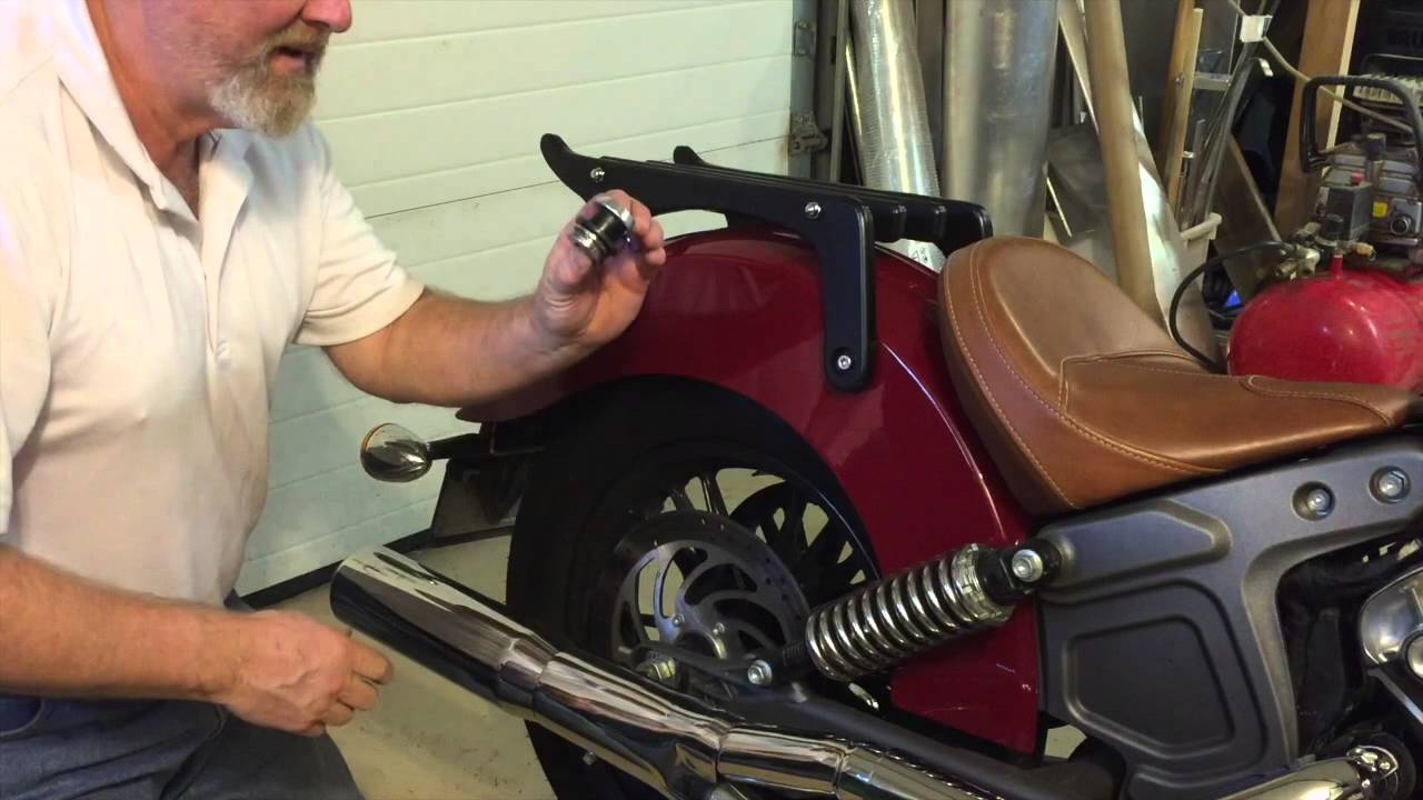Indian Scout black luggage rack YouTube