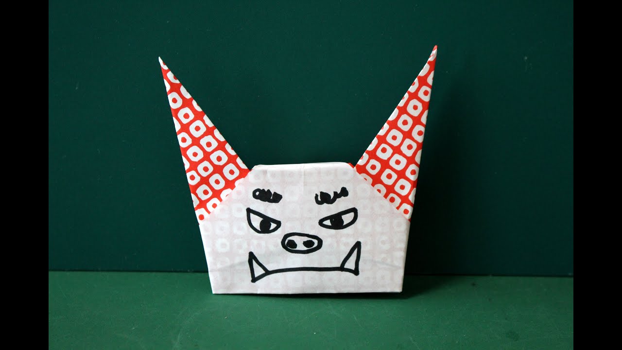 Origami Puppet Of Demon 折り紙 鬼の指人形 Youtube