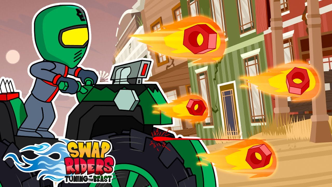 SWAP RIDERS 🏆🌀 ¡CARRERAS ÉPICAS ENTRE EL LEJANO OESTE Y EL MUNDO REAL! 💥🐱 DIBUJOS ANIMADOS