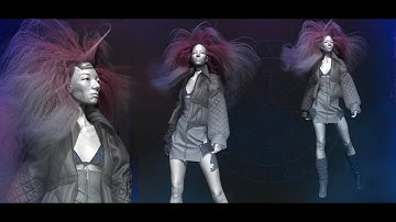 Creation of Rainbow hair created with Ornatrix and Zbrush