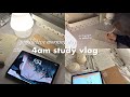 4am study vlog 📓☁️ full day study routine, early mornings, lots of studying + anime, making coffee