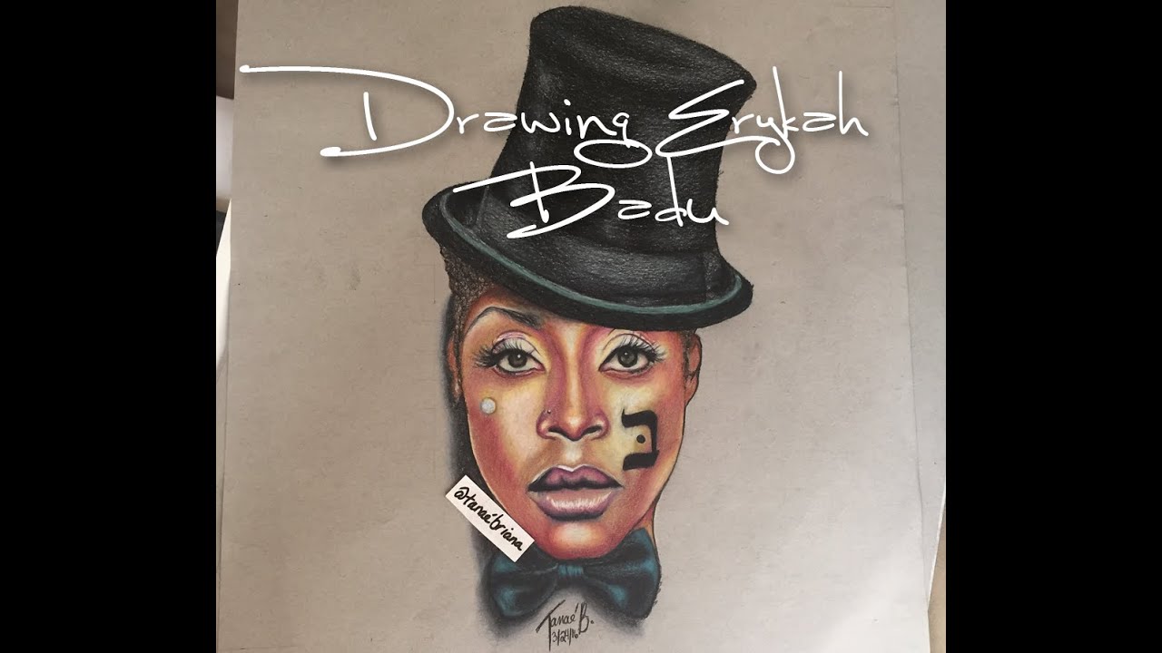 Erykah Badu // Realistic Prismacolor Color Pencil Portrait