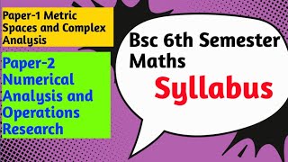 Bsc 6th Semester Mathematics Syllabus | Bsc 6th sem maths syllabus by Your bsc guide #bsc6thsem #bsc