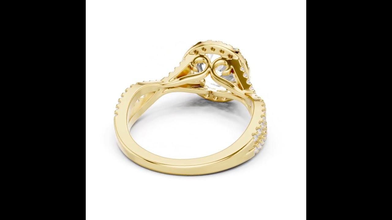 Round Twisted Pave Diamond Ring