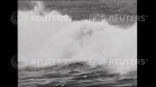 1951 AUSTRALIA Surf Carnival 1951 / swimmers try out frogmen's flippers at Bondi Beach