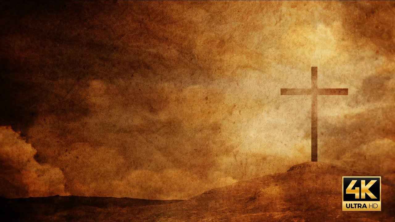 1 Hour Vintage Parchment Cross Loop | Copyright Free Church Screensaver | Easter Ambient Background
