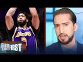 Anthony Davis was fantastic against Knicks in Lakers' OT win — Nick | NBA | FIRST THINGS FIRST