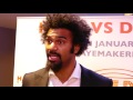 David Haye is back! & talks about fighting Mark de Mori this January 16th at the O2