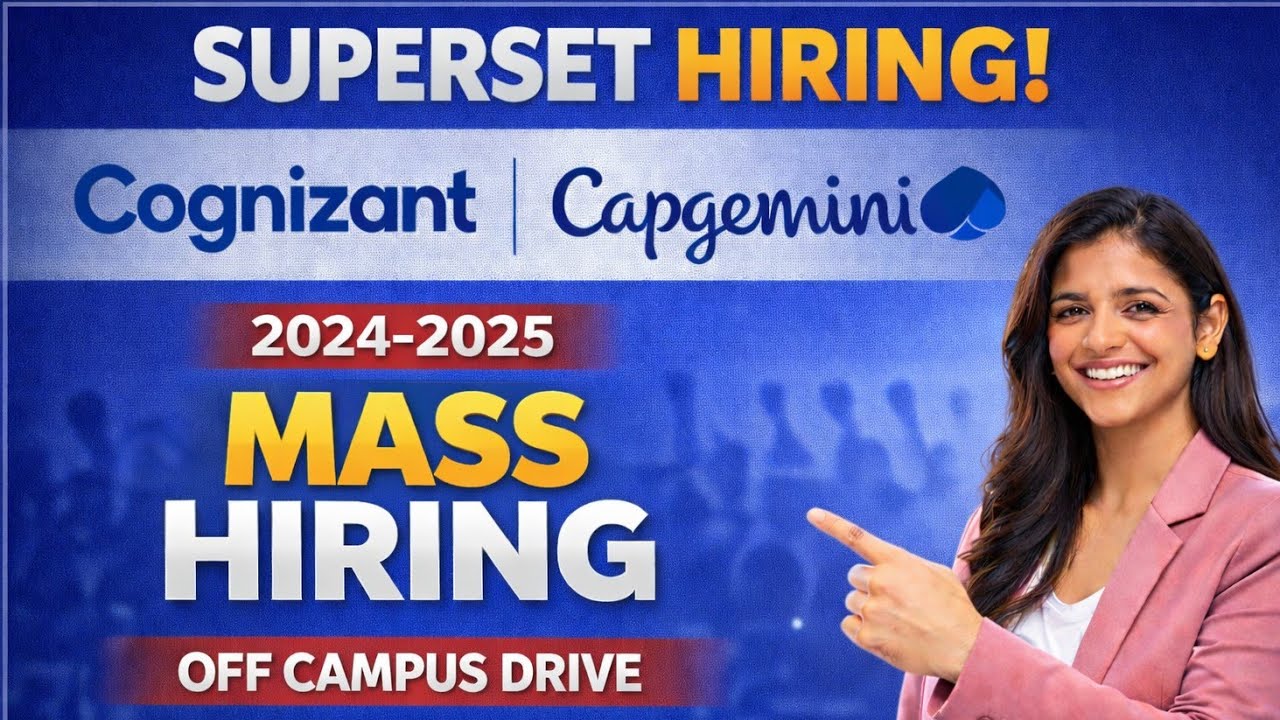 Mass Hiring For Freshers || Cognizant is hiring || Capgemini is hiring ...
