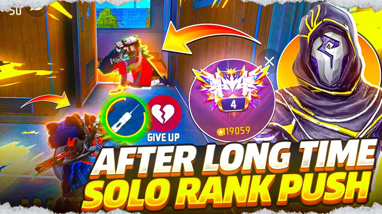 After long Time Solo Rank Pushing 😜| Region Top 1 Pushing 