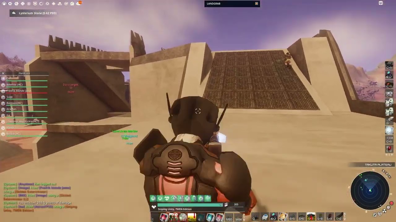 Entropia Universe PvP | Landgrab Killcam Takuta Plateau