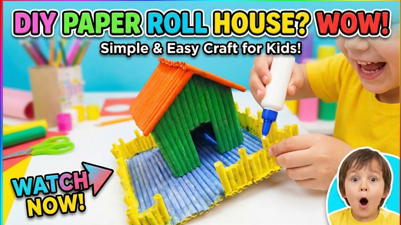 Turn Paper Rolls Into a Cute Mini Home | Easy Handmade Craft- Step-by-Step DIY.