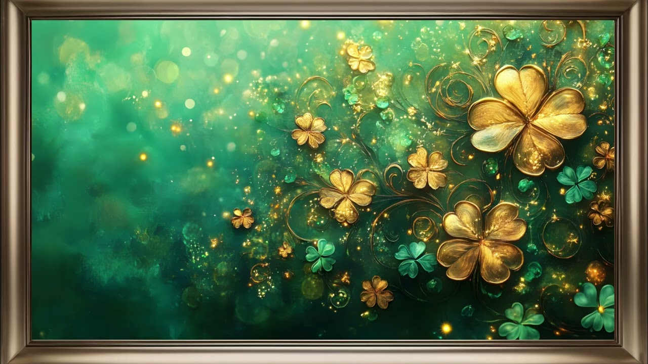 Celtic Shamrocks Frame TV Art | Enchanted Screensaver Background For Your TV🍀✨