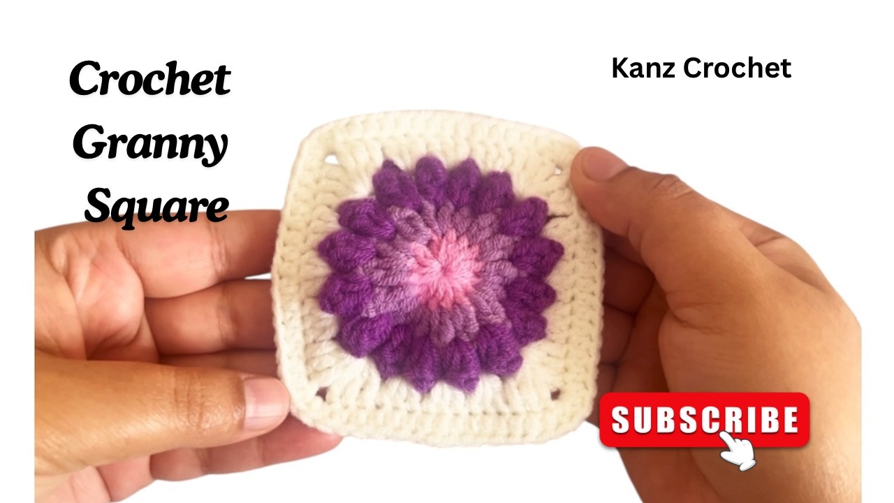 🧶 Easy Crochet Granny Square Tutorial for Beginners | Flower Granny Square Pattern