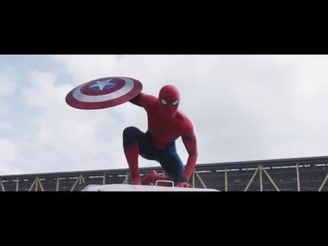 Spider-man's first appearance in MCU [Captain America: Civil War clip]