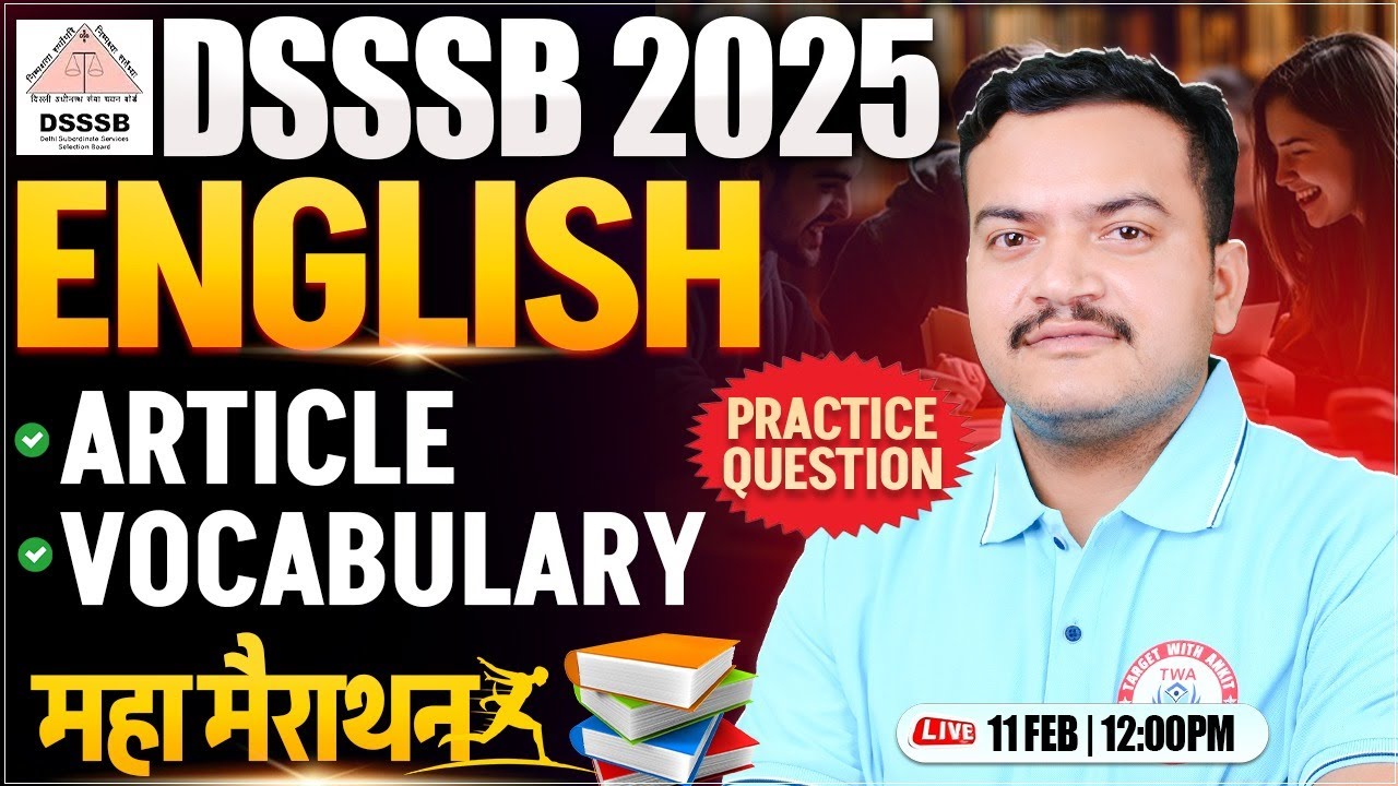 DSSSB 2025 English Marathon | DSSSB PRT TGT PGT English Marathon #5 | English By Anuj Sir