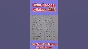 Bihar daroga syllabus (PT+Mains) #bihar daroga 2025 #new vacancy #daroga #motivation #short
