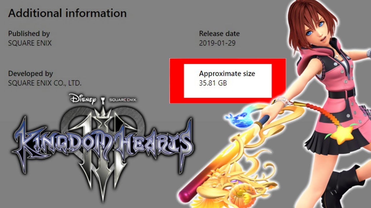 Kingdom Hearts 3's Apparent Xbox One File Size Revealed - New Kairi Renders - Upcoming Trailers