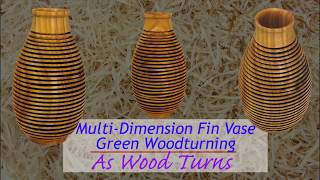 Multi Dimension Fin Vase Green Woodturning