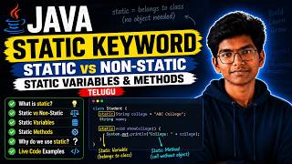 Static Keyword in Java Explained | Static Variables & Methods | Java OOP Telugu | Kenzo Pulse |