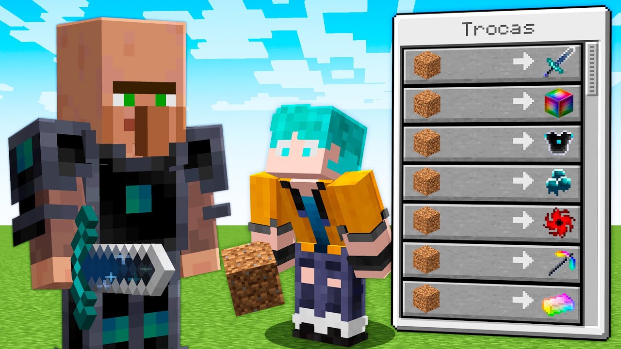 ALDEÕES trocam ITENS DO AVARITIA no minecraft!