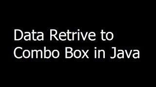 016 - Java Programming - Data Retrive to Combo Box in Java - Urdu/Hindi