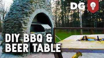 Custom DIY Beer Cooler Picnic Tables & BBQ Fireplace
