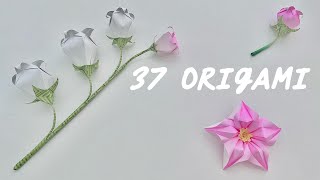 37CRAFT | Origami Gardenia & Origami Lily-of-the-Valley | 2 Valentine's Day Origami Flowers