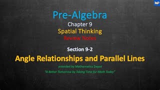 Pre Algebra 9 2 Angle Relationships and Parallel Lines