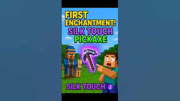 "Silk Touch Pickaxe From Villager?! 😱 My First Enchantment in Minecraft" #minecraft