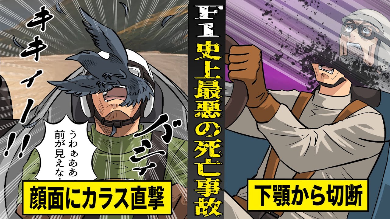 【実話】「首から下の部分がない」...F1史上最悪の死亡事故。顔面にカラス直撃...下顎から真っ二つ。